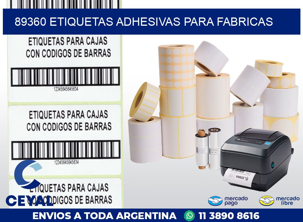 89360 ETIQUETAS ADHESIVAS PARA FABRICAS