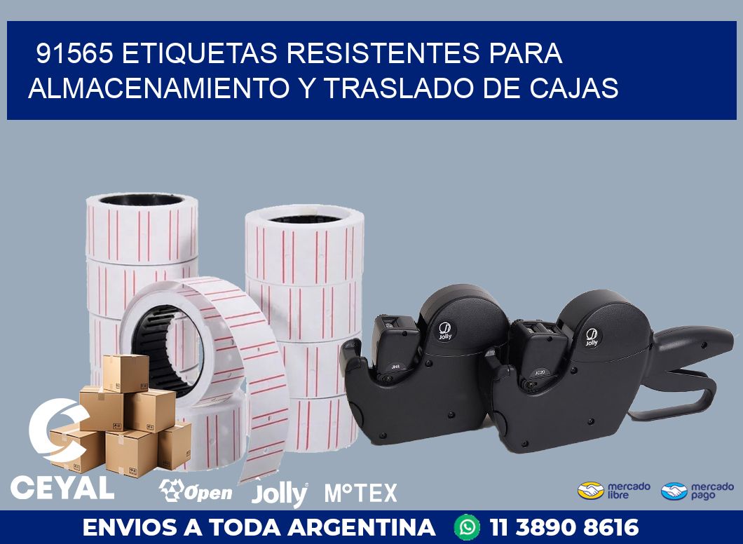 91565 ETIQUETAS RESISTENTES PARA ALMACENAMIENTO Y TRASLADO DE CAJAS