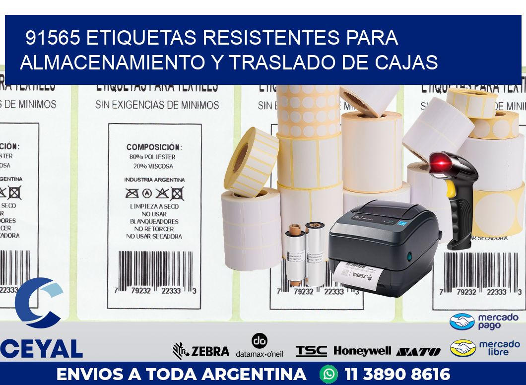 91565 ETIQUETAS RESISTENTES PARA ALMACENAMIENTO Y TRASLADO DE CAJAS