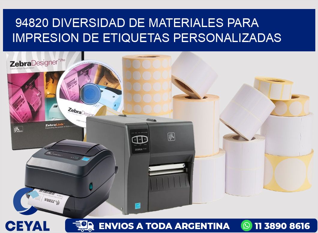 94820 DIVERSIDAD DE MATERIALES PARA IMPRESION DE ETIQUETAS PERSONALIZADAS