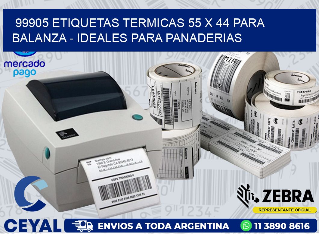 99905 ETIQUETAS TERMICAS 55 X 44 PARA BALANZA - IDEALES PARA PANADERIAS