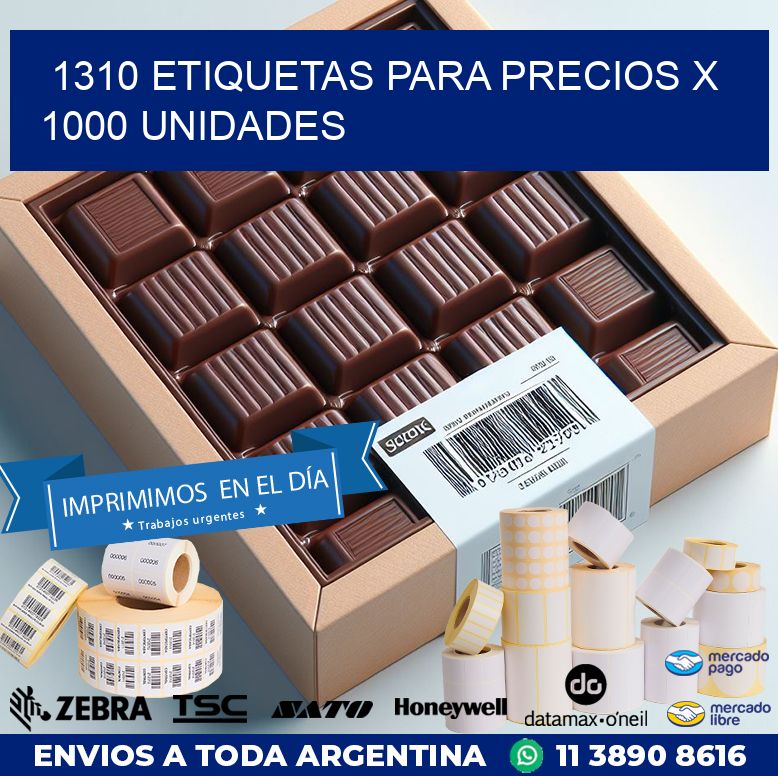 1310 ETIQUETAS PARA PRECIOS X 1000 UNIDADES