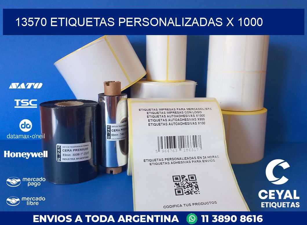 13570 ETIQUETAS PERSONALIZADAS X 1000