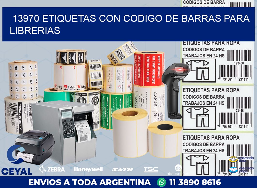 13970 ETIQUETAS CON CODIGO DE BARRAS PARA LIBRERIAS