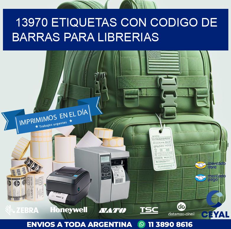 13970 ETIQUETAS CON CODIGO DE BARRAS PARA LIBRERIAS