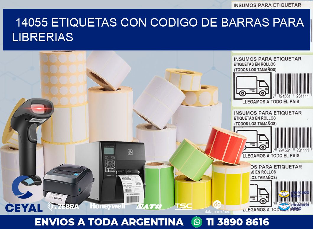 14055 ETIQUETAS CON CODIGO DE BARRAS PARA LIBRERIAS