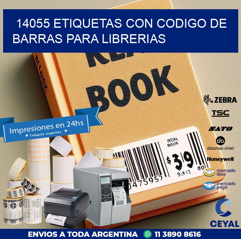 14055 ETIQUETAS CON CODIGO DE BARRAS PARA LIBRERIAS