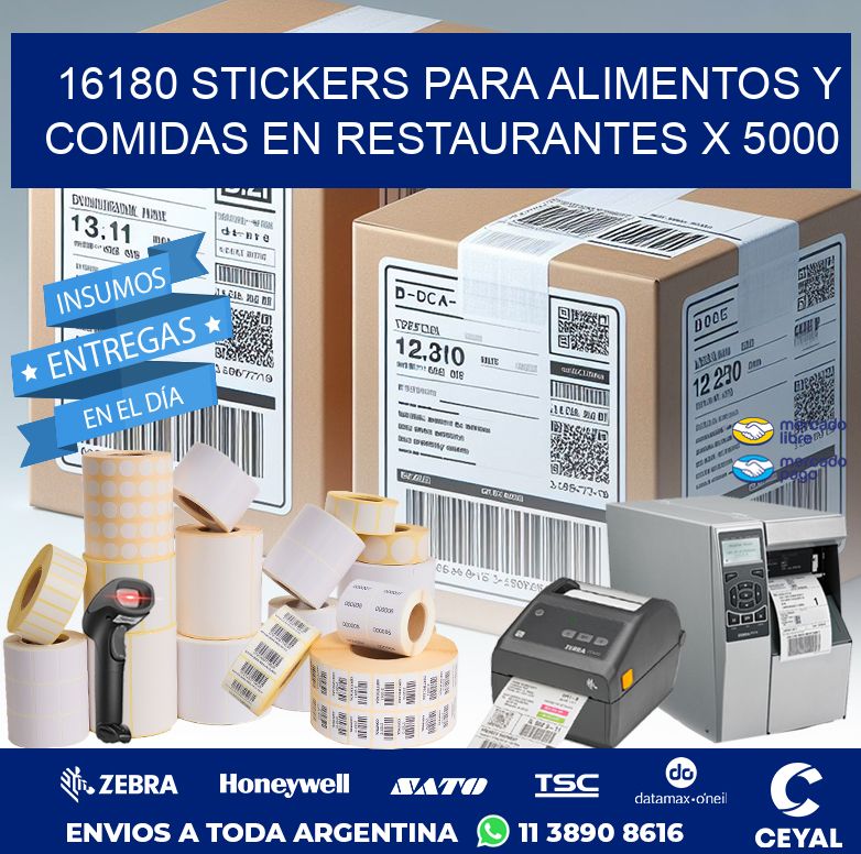 16180 STICKERS PARA ALIMENTOS Y COMIDAS EN RESTAURANTES X 5000