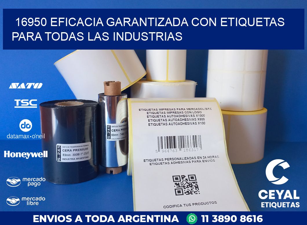 16950 EFICACIA GARANTIZADA CON ETIQUETAS PARA TODAS LAS INDUSTRIAS