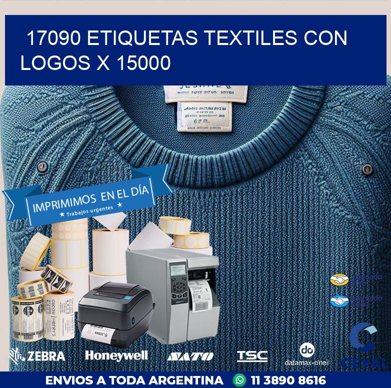 17090 ETIQUETAS TEXTILES CON LOGOS X 15000