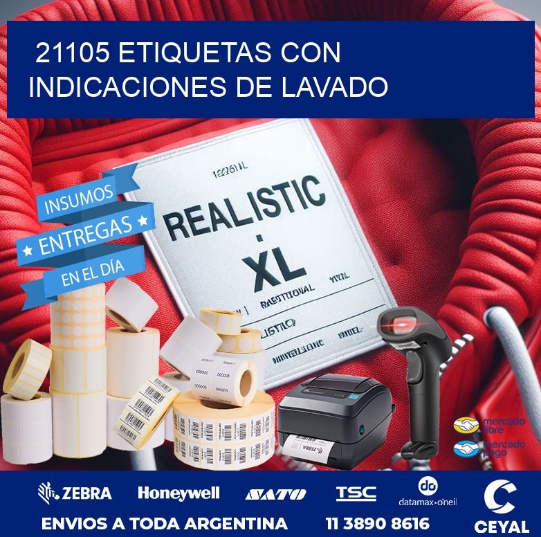 21105 ETIQUETAS CON INDICACIONES DE LAVADO
