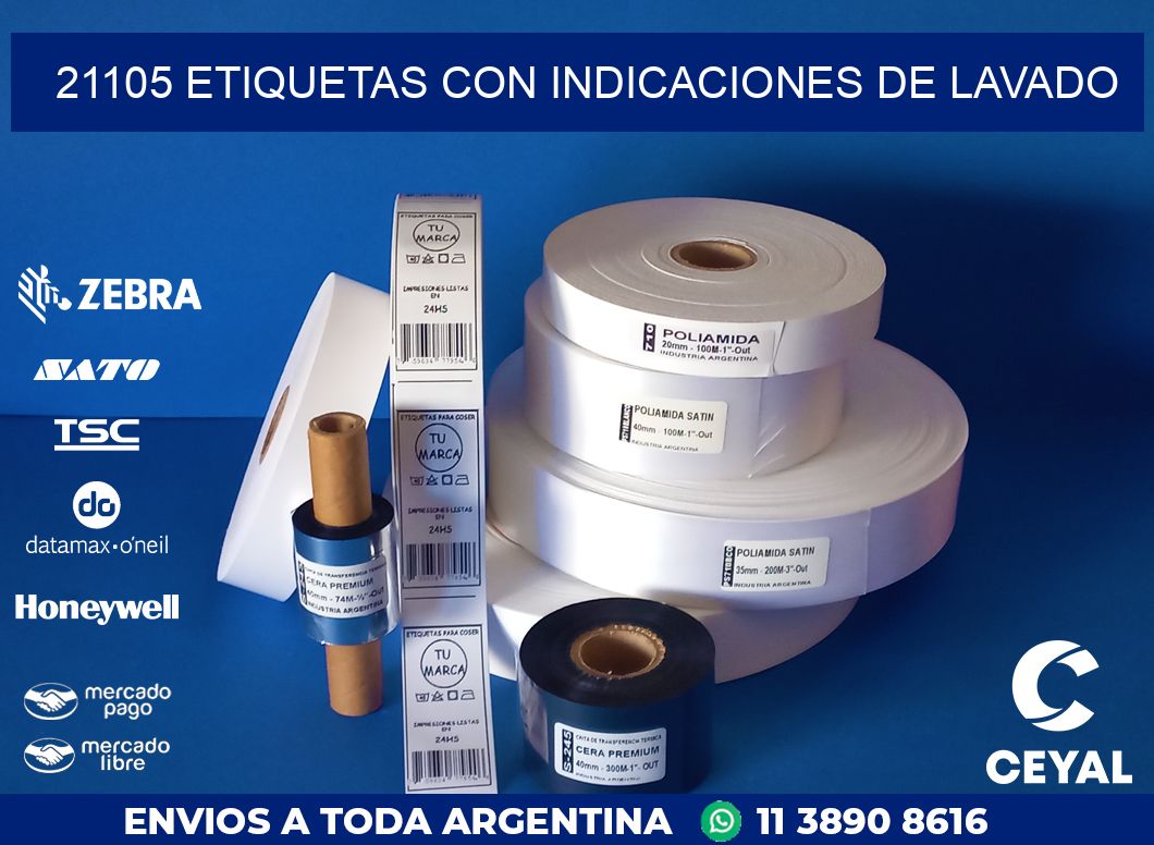 21105 ETIQUETAS CON INDICACIONES DE LAVADO