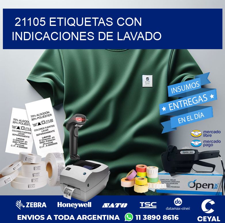 21105 ETIQUETAS CON INDICACIONES DE LAVADO