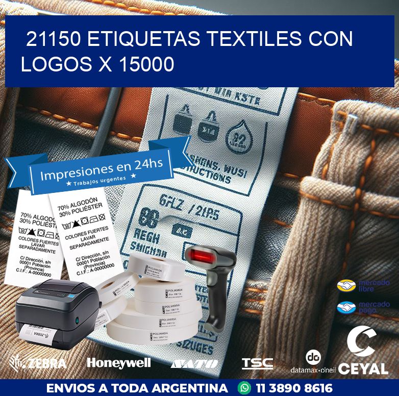 21150 ETIQUETAS TEXTILES CON LOGOS X 15000