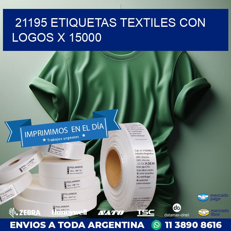 21195 ETIQUETAS TEXTILES CON LOGOS X 15000