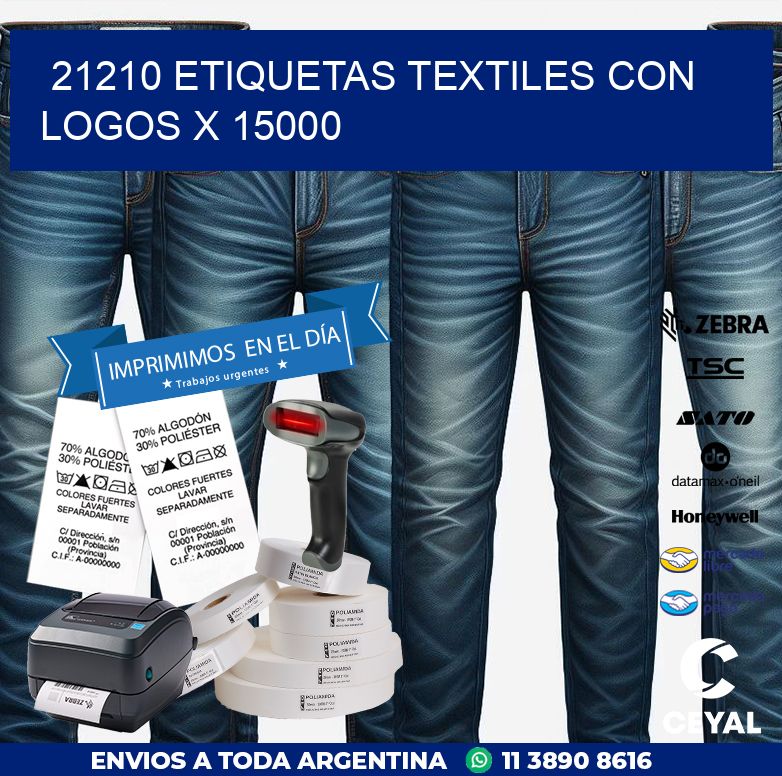 21210 ETIQUETAS TEXTILES CON LOGOS X 15000