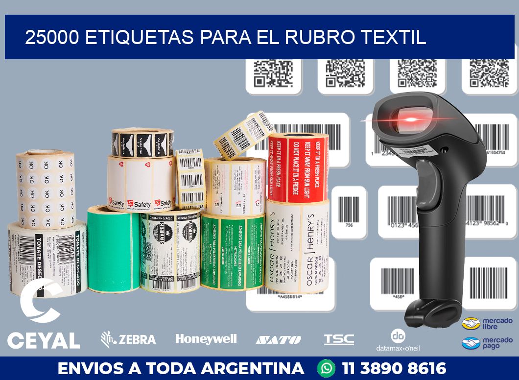 25000 ETIQUETAS PARA EL RUBRO TEXTIL