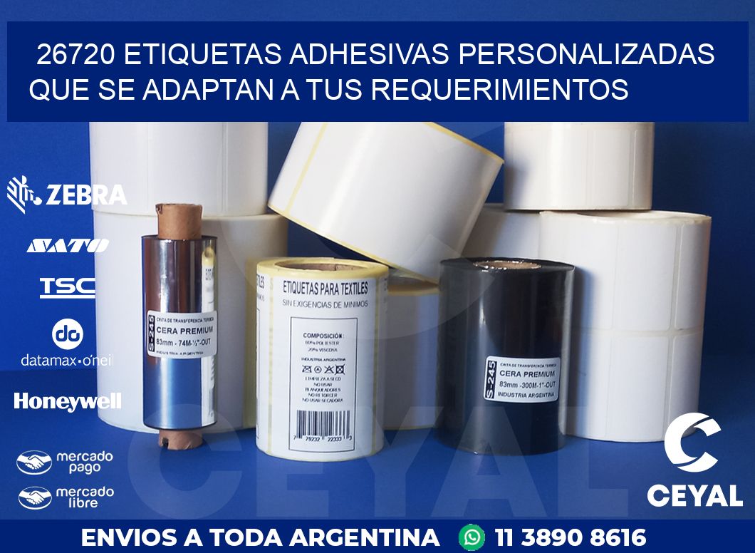 26720 ETIQUETAS ADHESIVAS PERSONALIZADAS QUE SE ADAPTAN A TUS REQUERIMIENTOS