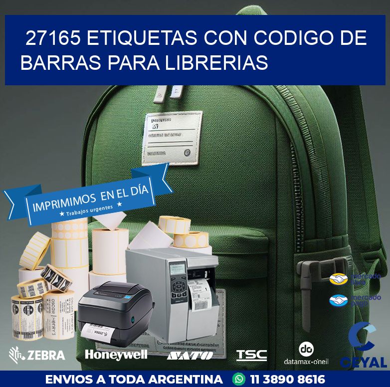 27165 ETIQUETAS CON CODIGO DE BARRAS PARA LIBRERIAS