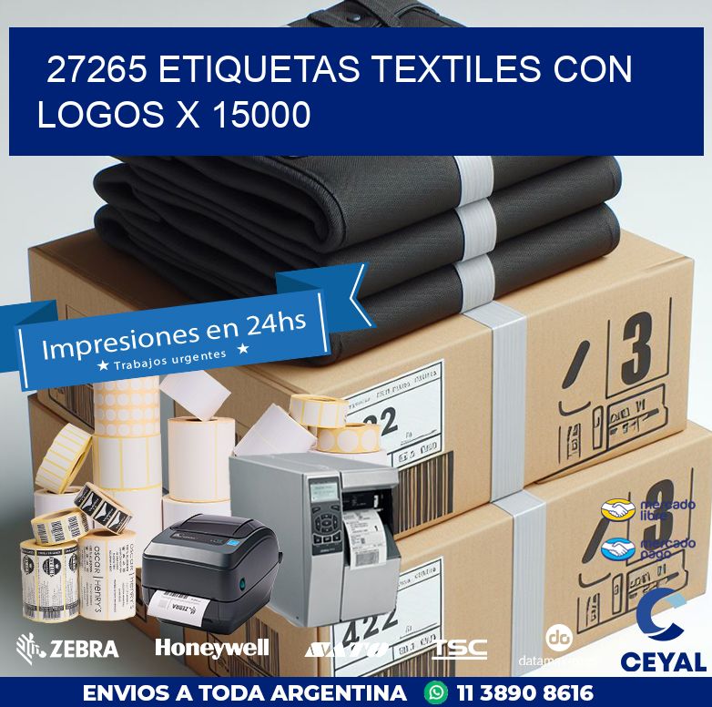 27265 ETIQUETAS TEXTILES CON LOGOS X 15000