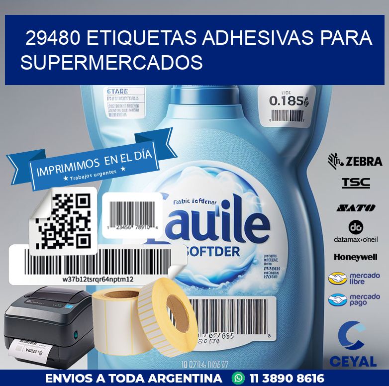 29480 ETIQUETAS ADHESIVAS PARA SUPERMERCADOS