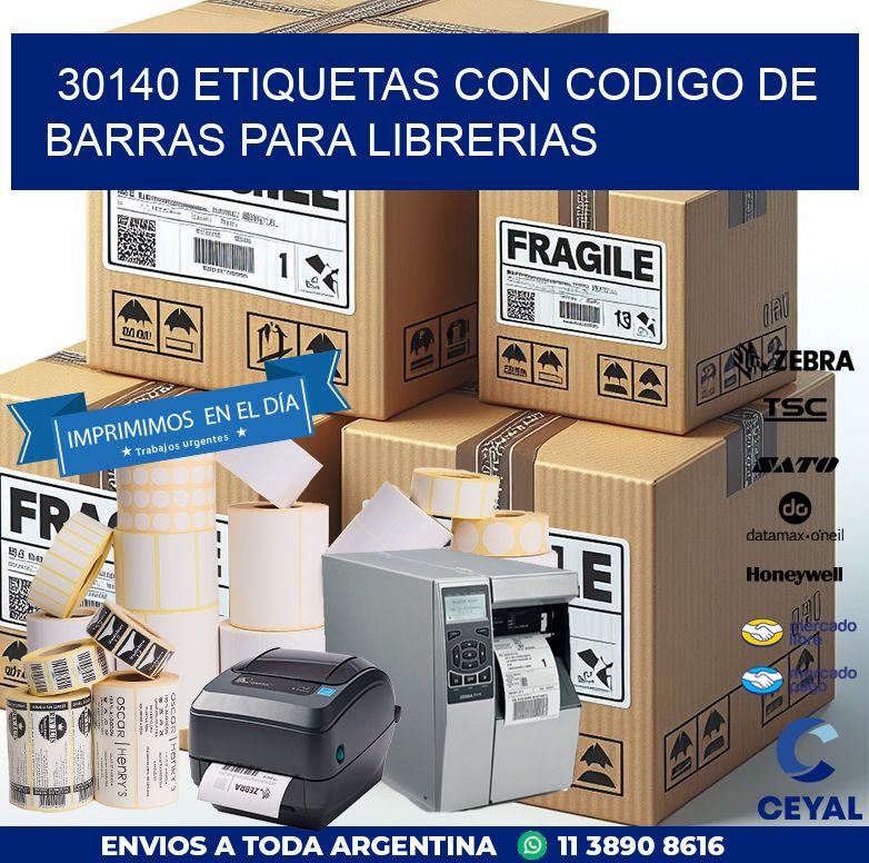 30140 ETIQUETAS CON CODIGO DE BARRAS PARA LIBRERIAS