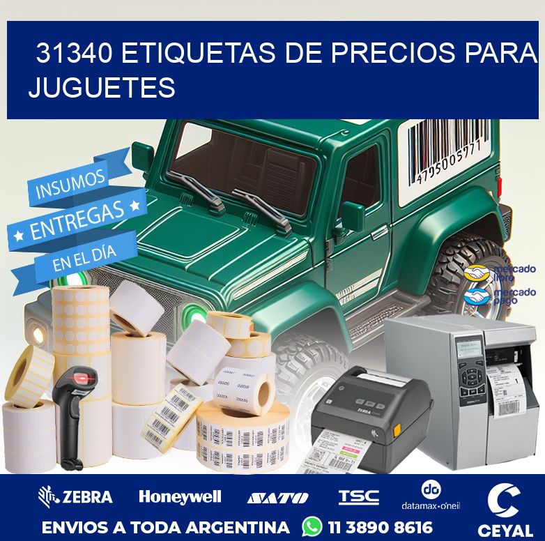 31340 ETIQUETAS DE PRECIOS PARA JUGUETES