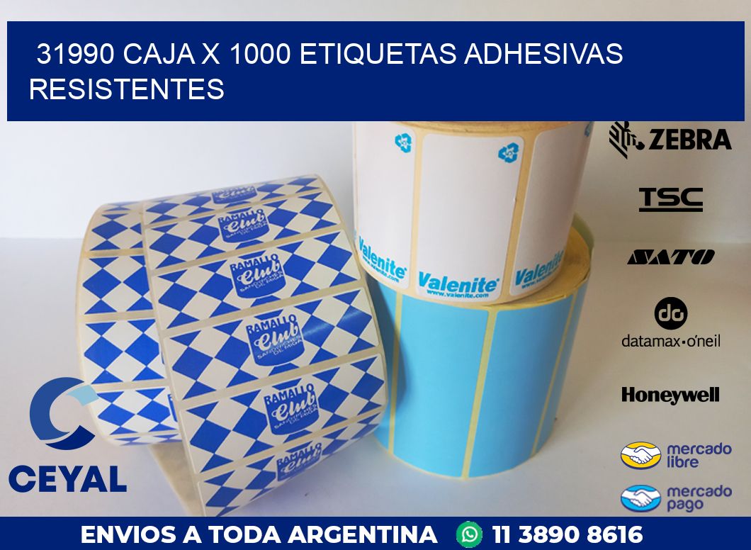 31990 CAJA X 1000 ETIQUETAS ADHESIVAS RESISTENTES