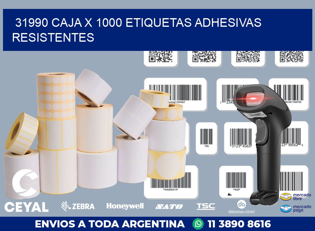 31990 CAJA X 1000 ETIQUETAS ADHESIVAS RESISTENTES