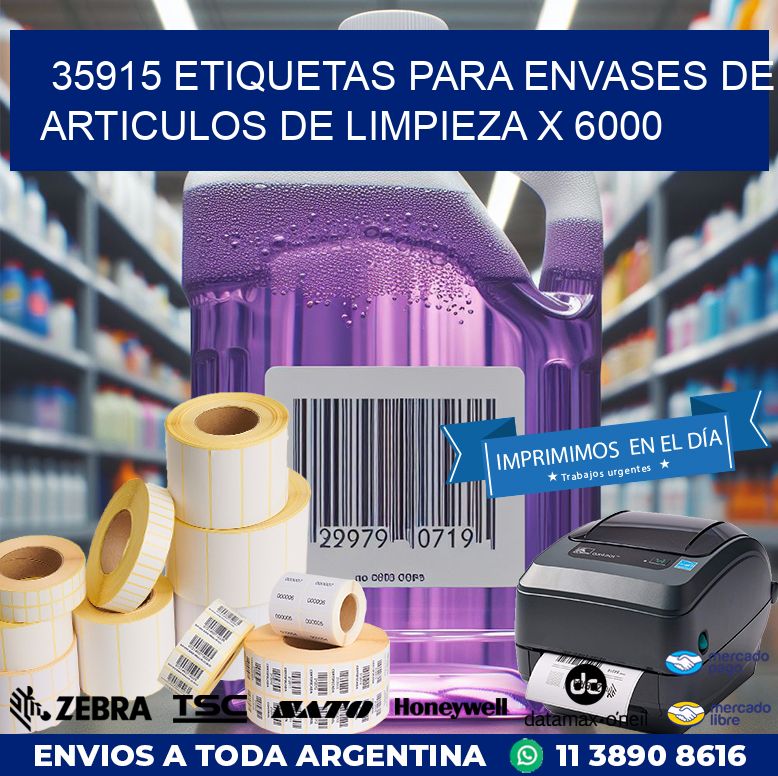 35915 ETIQUETAS PARA ENVASES DE ARTICULOS DE LIMPIEZA X 6000