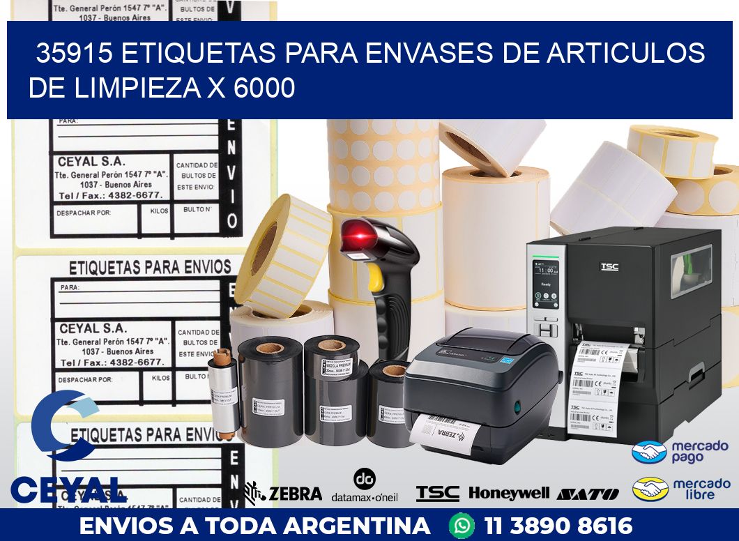 35915 ETIQUETAS PARA ENVASES DE ARTICULOS DE LIMPIEZA X 6000