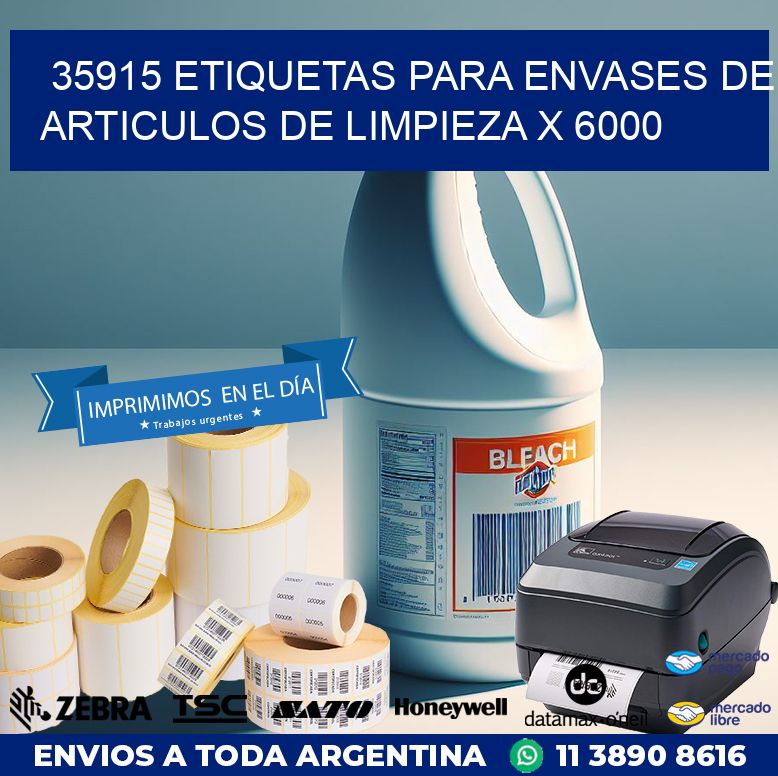 35915 ETIQUETAS PARA ENVASES DE ARTICULOS DE LIMPIEZA X 6000