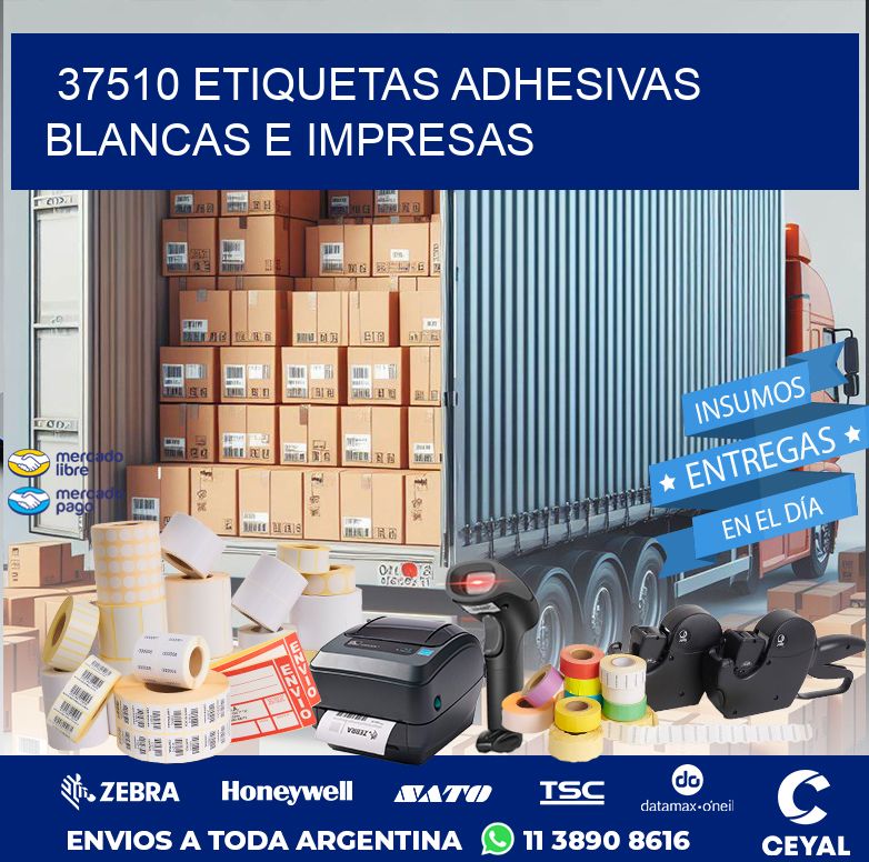 37510 ETIQUETAS ADHESIVAS BLANCAS E IMPRESAS