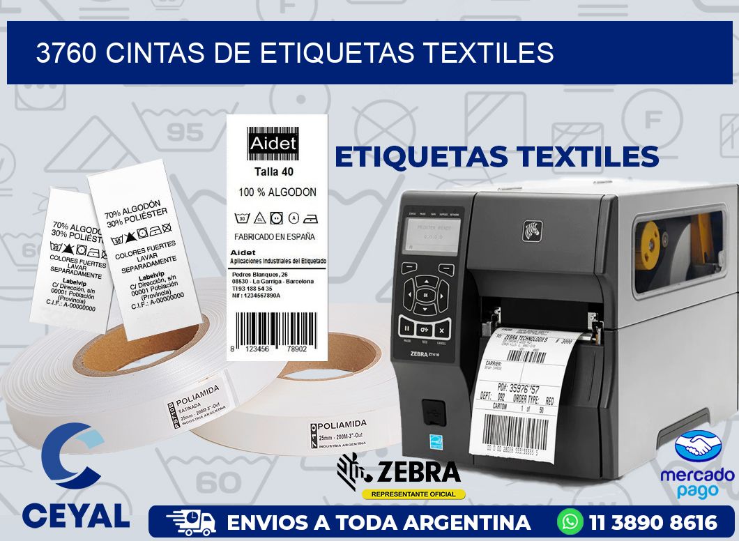 3760 CINTAS DE ETIQUETAS TEXTILES