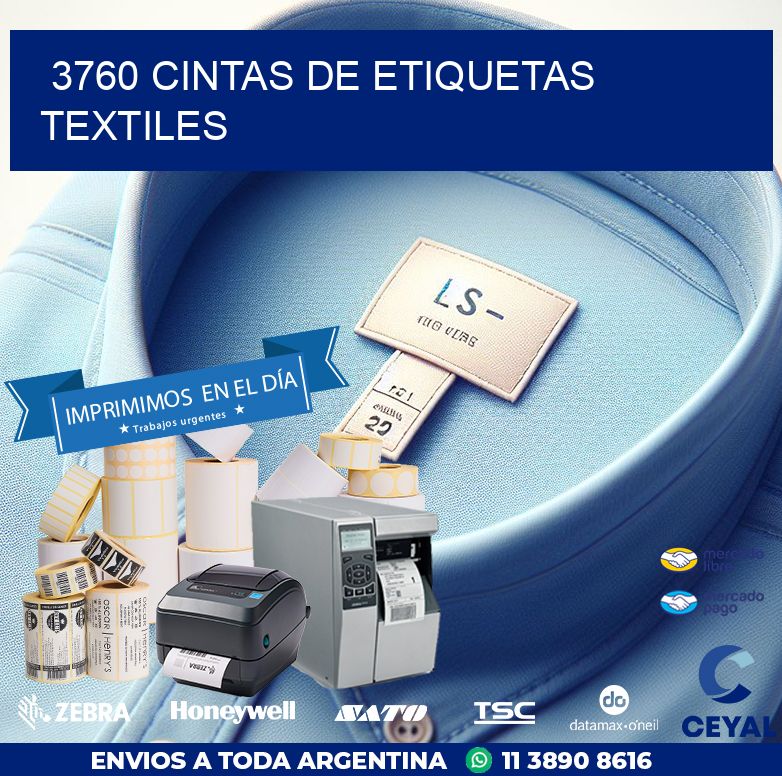 3760 CINTAS DE ETIQUETAS TEXTILES