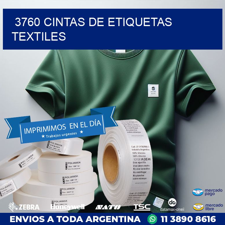 3760 CINTAS DE ETIQUETAS TEXTILES