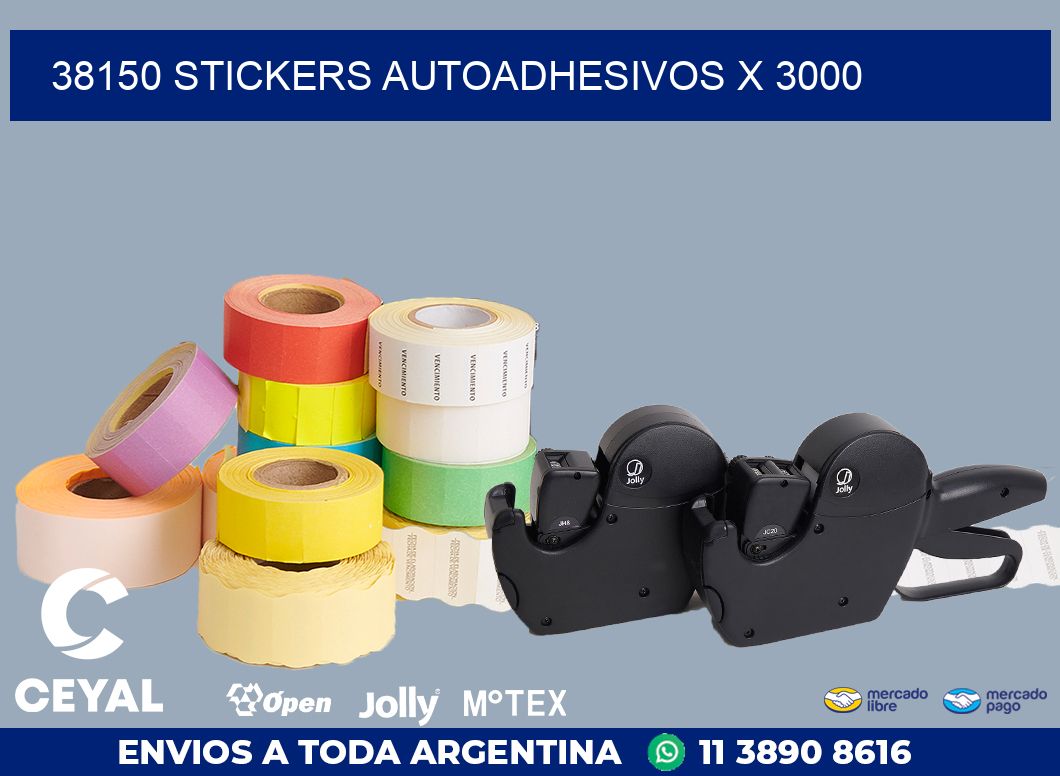 38150 STICKERS AUTOADHESIVOS X 3000