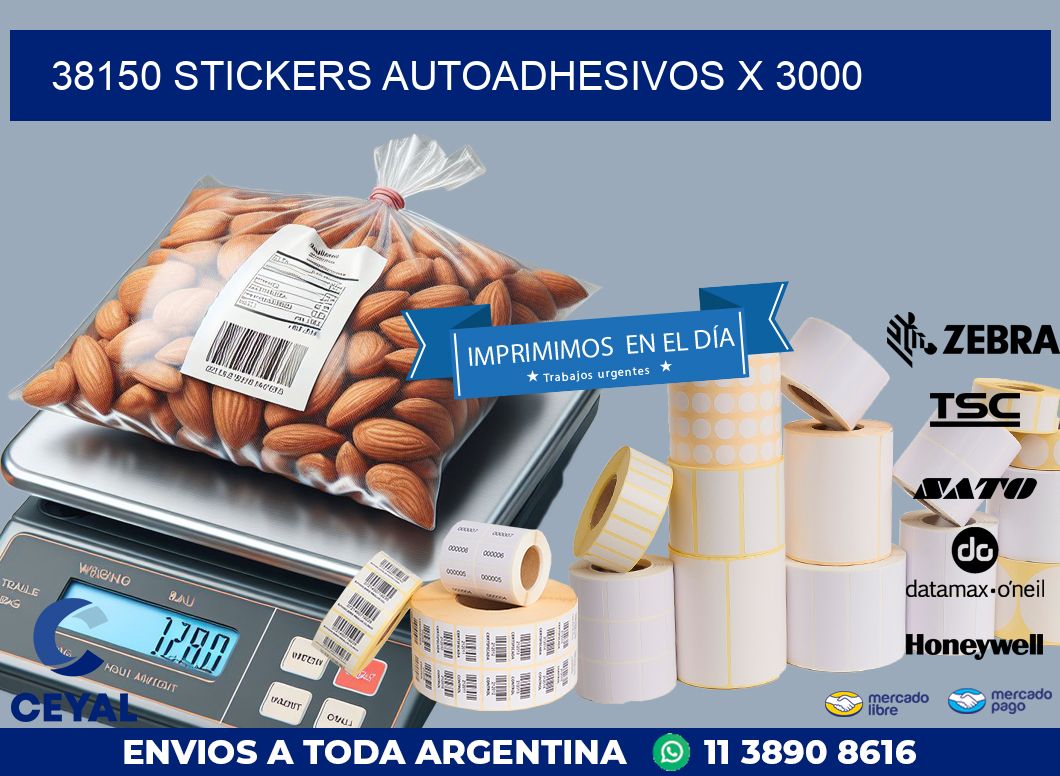 38150 STICKERS AUTOADHESIVOS X 3000