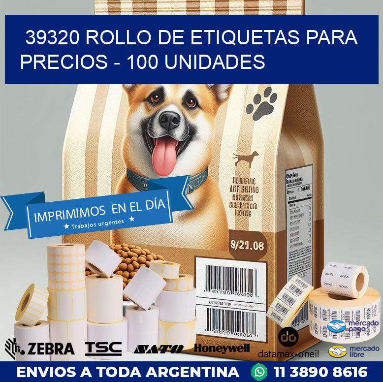 39320 ROLLO DE ETIQUETAS PARA PRECIOS – 100 UNIDADES