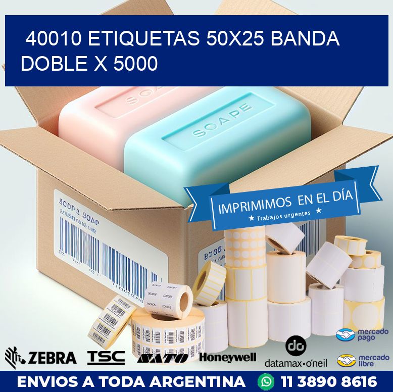 40010 ETIQUETAS 50X25 BANDA DOBLE X 5000