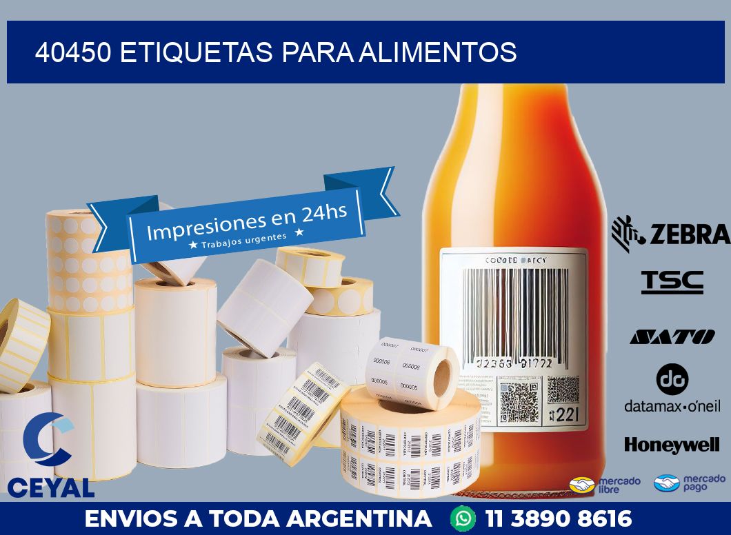 40450 ETIQUETAS PARA ALIMENTOS