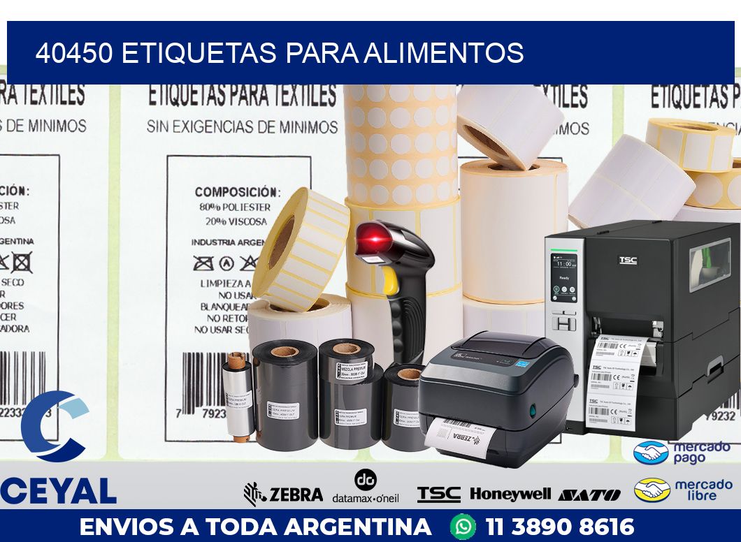 40450 ETIQUETAS PARA ALIMENTOS
