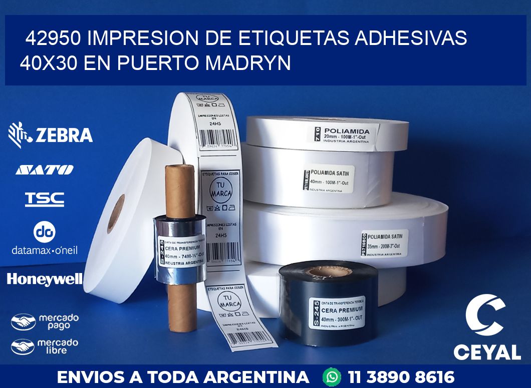 42950 IMPRESION DE ETIQUETAS ADHESIVAS 40X30 EN PUERTO MADRYN
