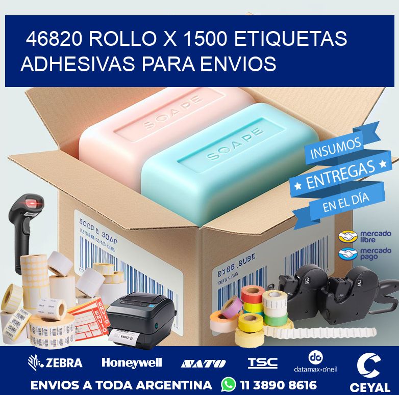 46820 ROLLO X 1500 ETIQUETAS ADHESIVAS PARA ENVIOS