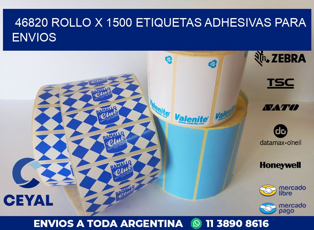 46820 ROLLO X 1500 ETIQUETAS ADHESIVAS PARA ENVIOS