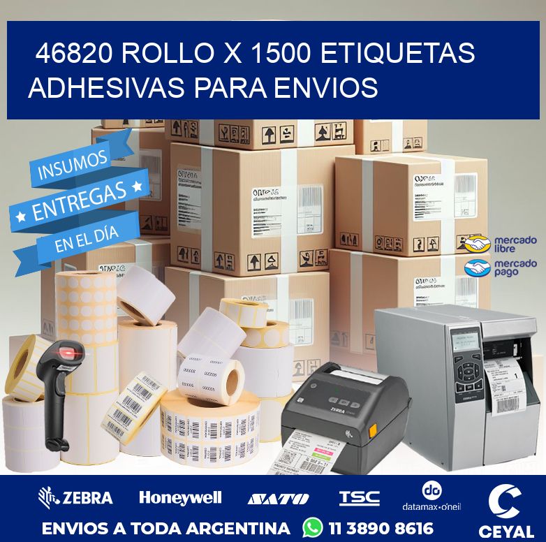 46820 ROLLO X 1500 ETIQUETAS ADHESIVAS PARA ENVIOS