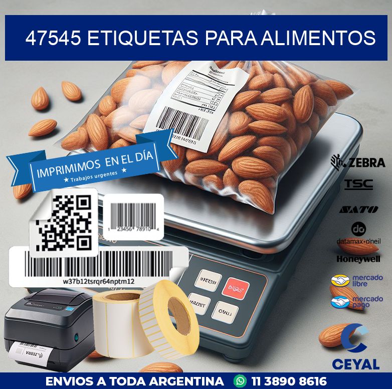 47545 ETIQUETAS PARA ALIMENTOS
