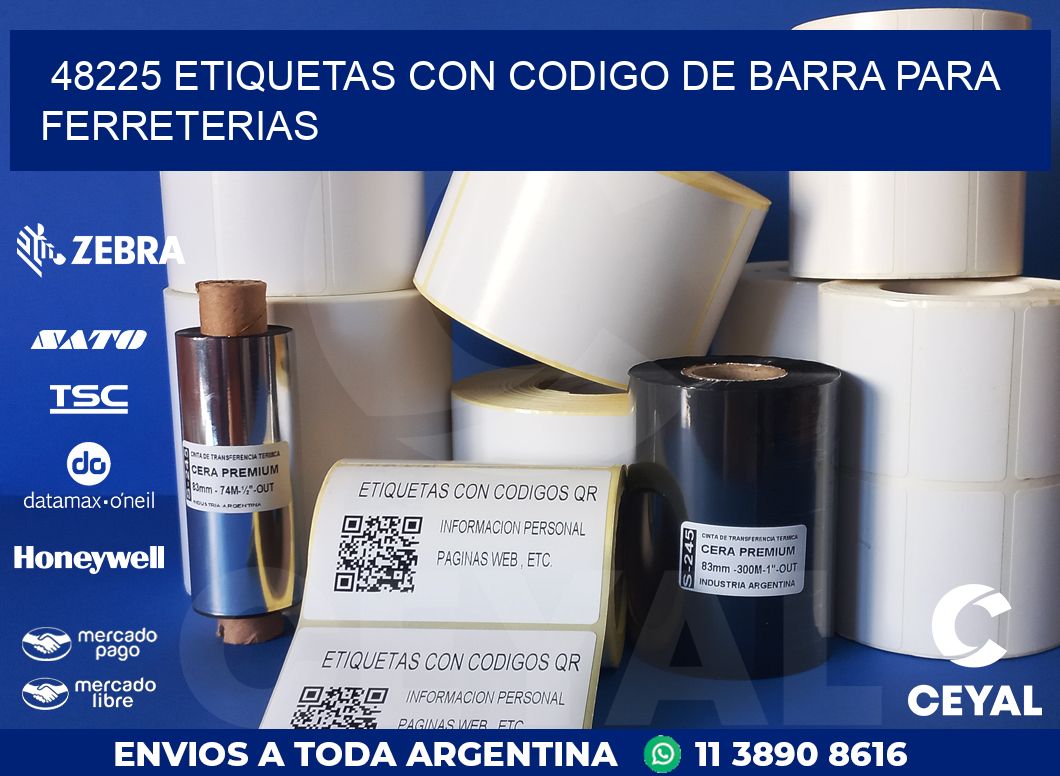 48225 ETIQUETAS CON CODIGO DE BARRA PARA FERRETERIAS