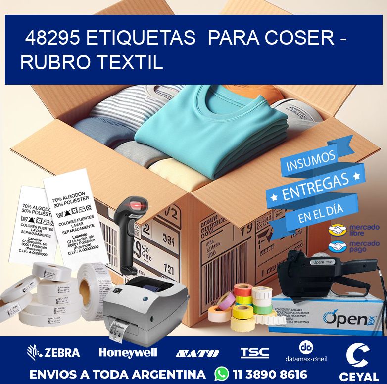 48295 ETIQUETAS  PARA COSER – RUBRO TEXTIL