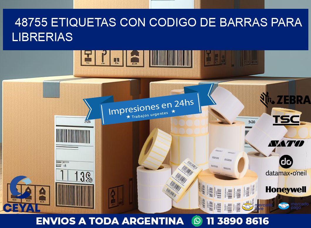 48755 ETIQUETAS CON CODIGO DE BARRAS PARA LIBRERIAS